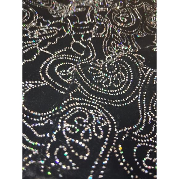 VTG Cachet by Bari Protas Cropped Sparkle Jacket Black Velvet Velour Sz L Bling - Picture 3 of 16